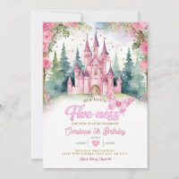 Pink Butterfly Castle Her Royal Five-ness Birthday