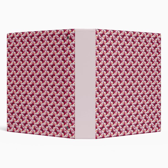 Pink Butterfly Cherry Seamless Pattern Binder (Background)
