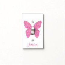 Pink Butterfly Cute Personalized Girly Name 
