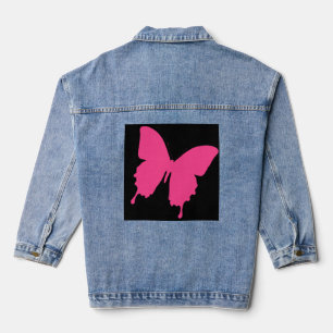 Pink Butterfly Denim Jacket