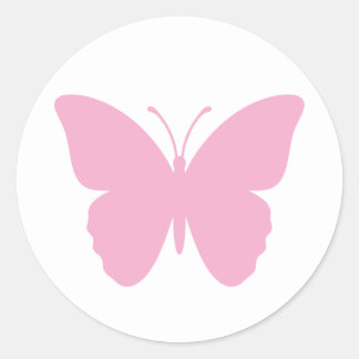 Pink Butterfly Design Classic Round Sticker