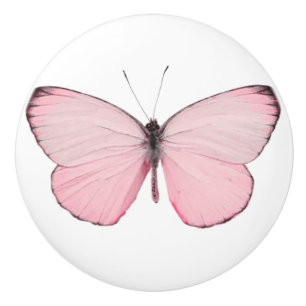 Pink Butterfly Drawer or Door Knob