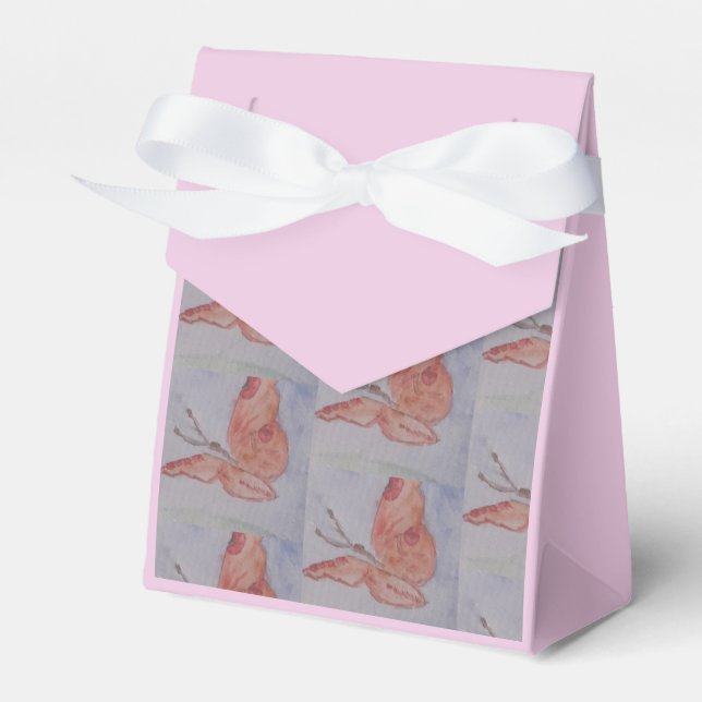 Pink Butterfly Favor Box (Front Side)