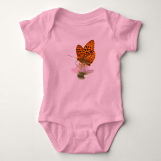 Pink Butterfly Floral Baby Bodysuit