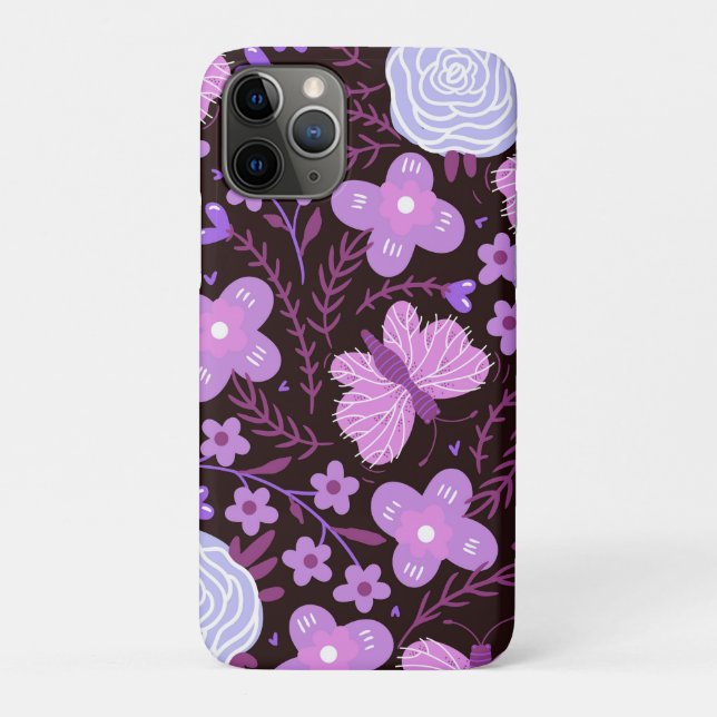 Pink Butterfly Flower Case-Mate iPhone Case (Back)
