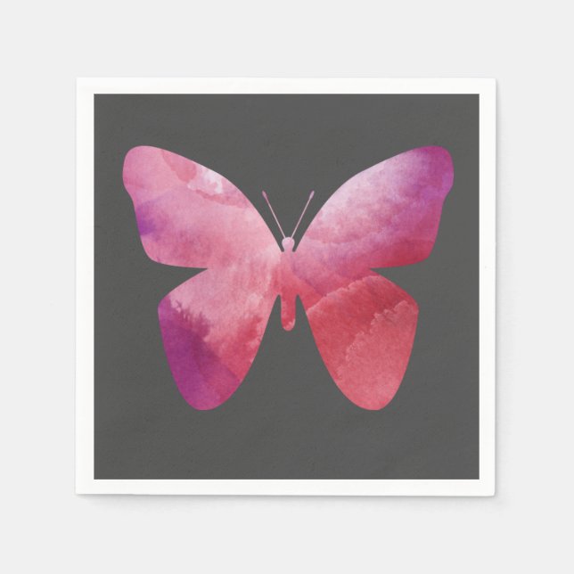 Pink butterfly freedom whimsical napkin (Front)