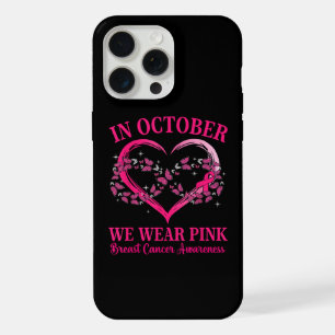 Pink Butterfly Heart in October We Wear Pink iPhone 15 Pro Max Case