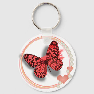 Pink Butterfly & Hearts Pretty Key/bag Chain Keychain