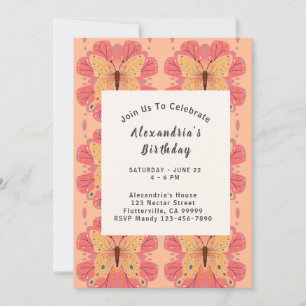 Pink Butterfly Invitation
