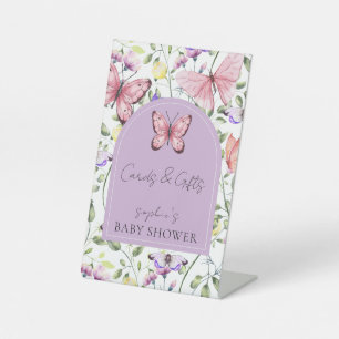 Pink Butterfly Lavender Arch Cards & Gifts Pedestal Sign