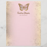 pink butterfly letterhead<br><div class="desc">faux foil effect letterhead</div>