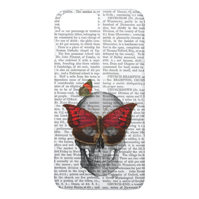 Pink Butterfly Mask Skull Case-Mate iPhone Case (Back)