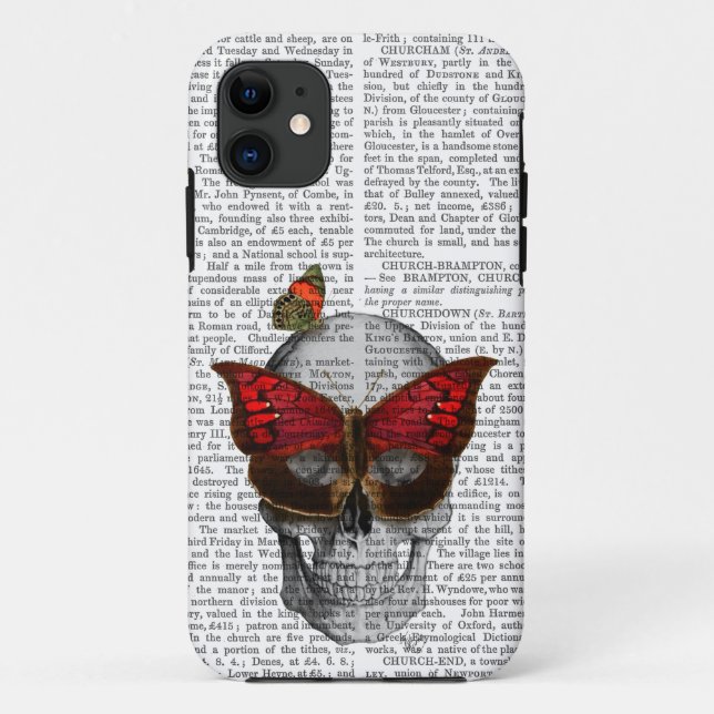 Pink Butterfly Mask Skull Case-Mate iPhone Case (Back)