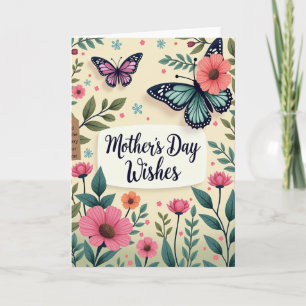 Pink Butterfly Mother Card