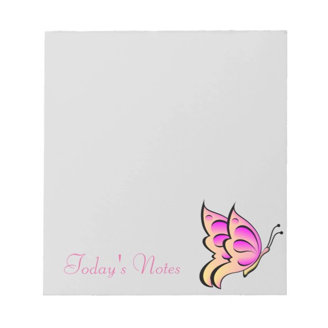 Pink Butterfly note pad (Front)