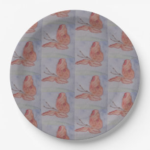 Pink Butterfly Paper Plate