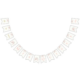 Pink Butterfly Quinceañera Bunting Flags