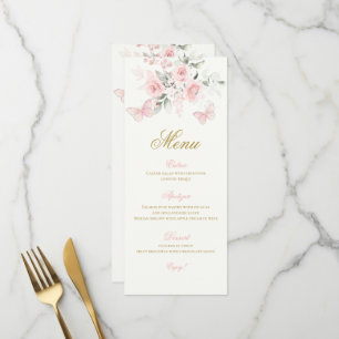 Pink Butterfly Quinceañera Menu