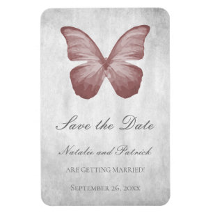 Pink Butterfly Save the Date Magnet