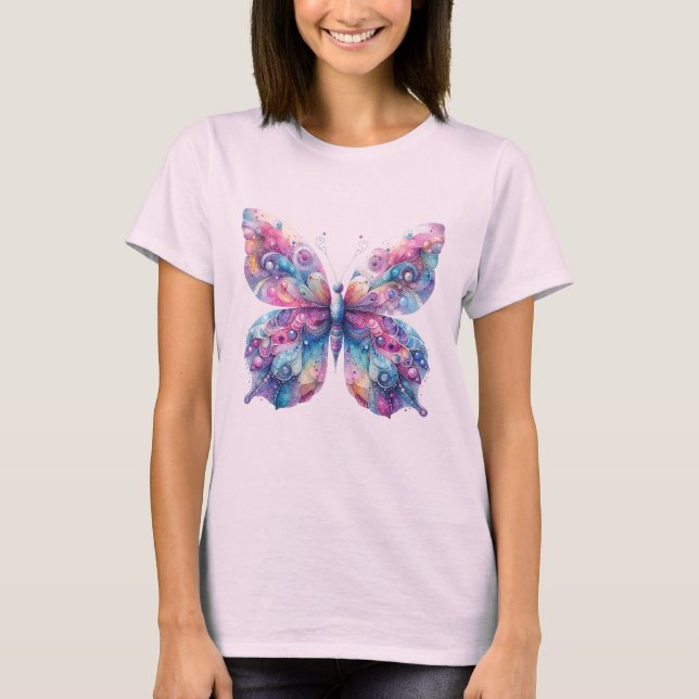 Pink Butterfly Splendour T-Shirt (Front)