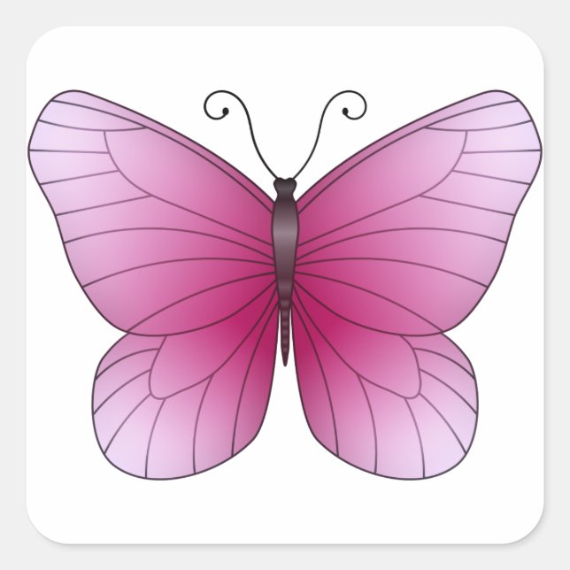 Pink Butterfly Sticker (Front)