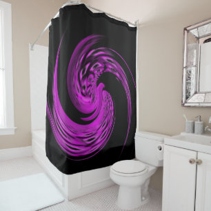 Pink Butterfly Swirl Abstract Shower Curtain