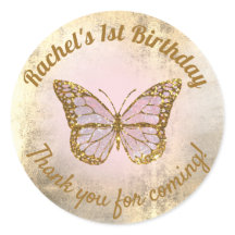 Pink butterfly thank you for coming