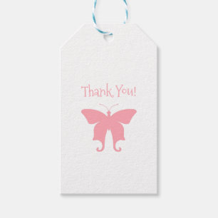 Pink Butterfly Thank You Gift Tags