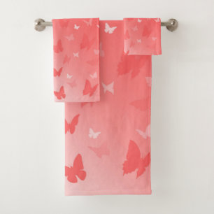 Pink Butterfly Towel Set Beautiful Butterfly Gifts