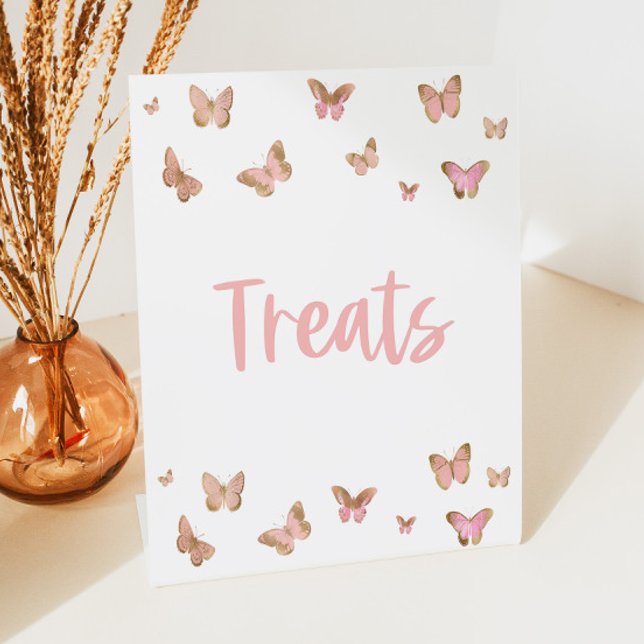 Pink Butterfly Treats Sweets Table Party Sign (Creator Uploaded)
