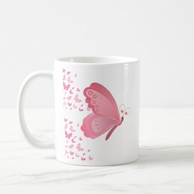 Pink Butterfly Twins  Coffee Mug (Left)