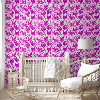 Pink Butterfly Wall Paper