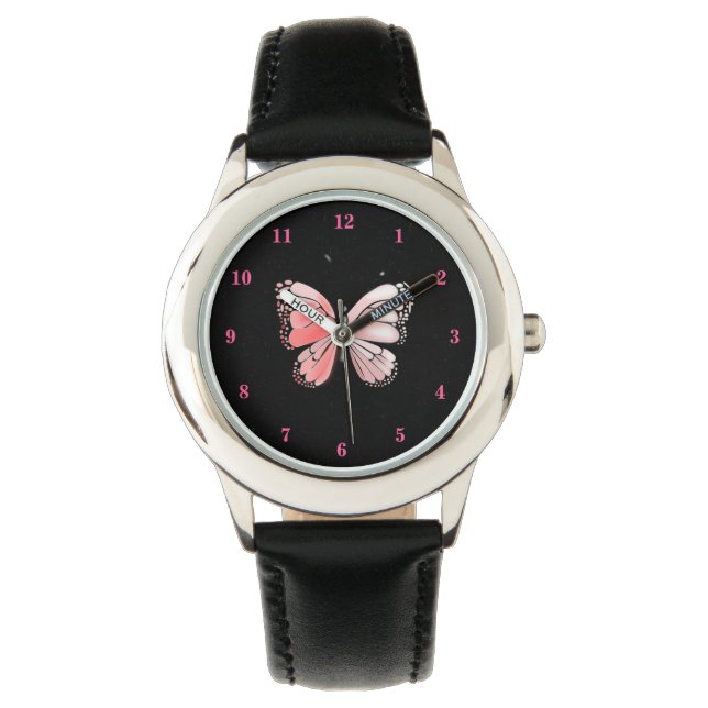 Pink Butterfly Watch - Choose Colour (Front)