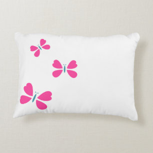 Pink Butterfly's flying Accent Pillow