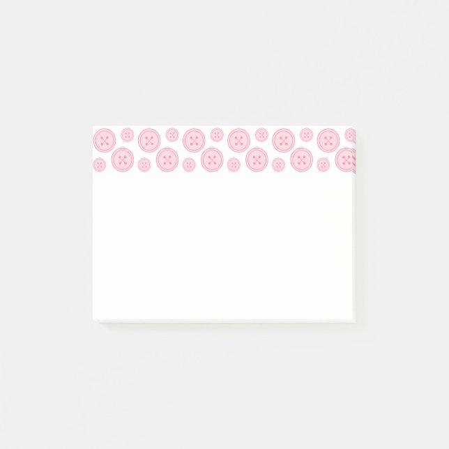 Pink Buttons Post-it Notes (Front)