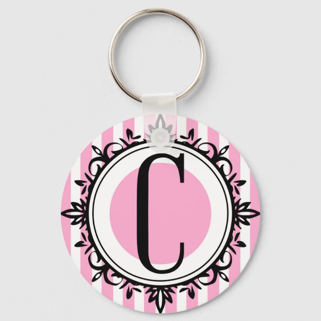 Pink 'C' monogram Keychain (Front)