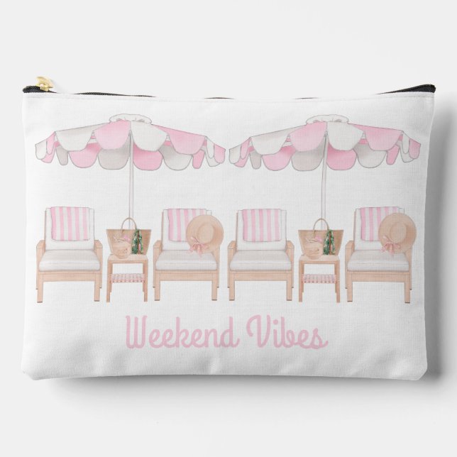 Pink Cabana Bachelorette Weekend | Weekend Vibes Accessory Pouch (Front)