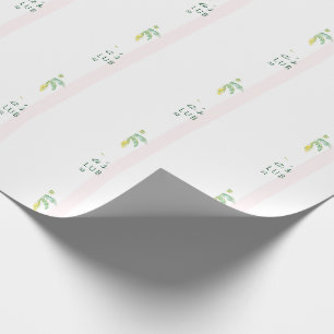 Pink Cabana Stripes Palm Bach Club Bachelorette Wrapping Paper