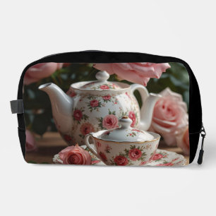 Pink Cabbage Rose Tea Dopp Kit