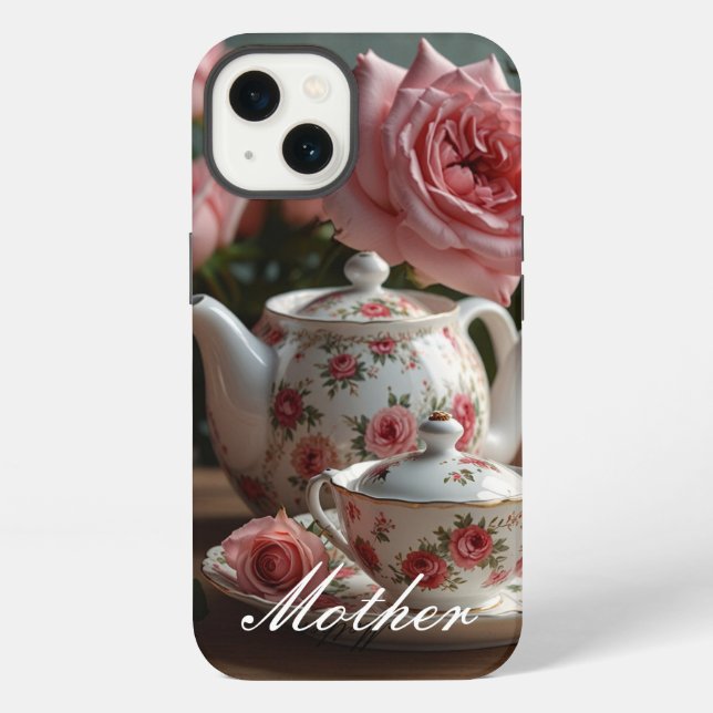 Pink Cabbage Rose Tea iPhone / iPad case (Back)