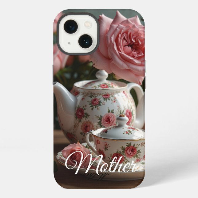 Pink Cabbage Rose Tea iPhone / iPad case (Back)