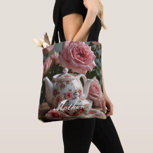 Pink Cabbage Rose Tea  Tote Bag