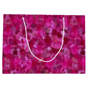 Pink Cabbage Rose Triangles Large Gift Bag