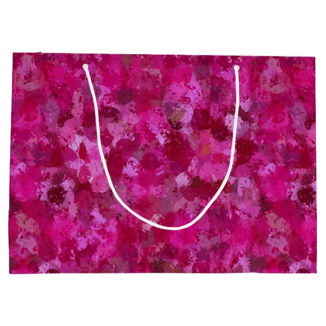Pink Cabbage Rose Triangles Large Gift Bag (Back)