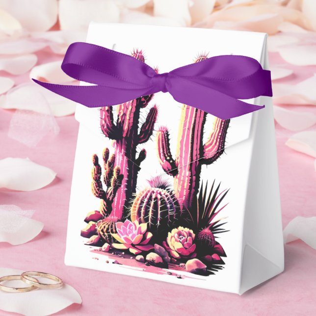 Pink Cacti Batch Favor Box (Wedding)