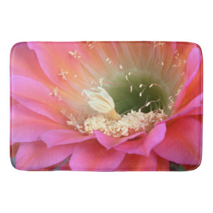 Pink cactus flower in the desert bath mat