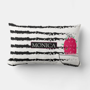 Pink Cactus pattern design Lumbar Pillow