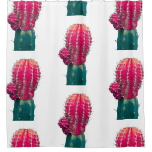 Pink Cactus Photo  Shower Curtain