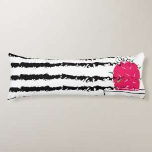 Pink Cactus striped pattern design Body Pillow