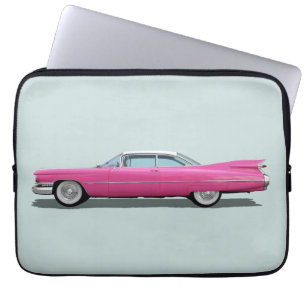 PINK CADDY CLASSIC CAR RETRO LAPTOP SLEEVES